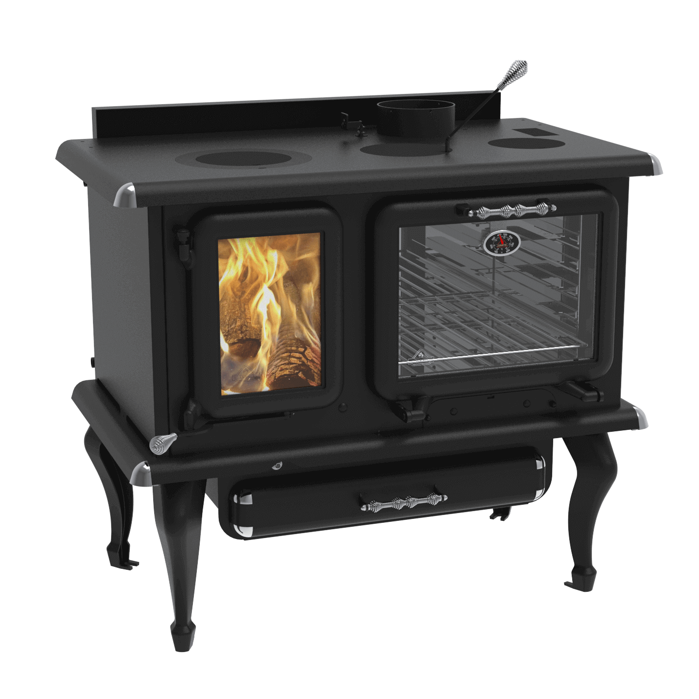 J.A. Roby Marmiton Wood Burning Cookstove, eco-friendly stove perfect for cabins and cottages, available at Cabin Depot.