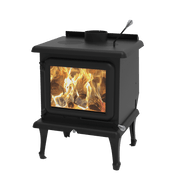 J.A. Roby Sirius Wood Stove from Cabin Depot, eco-friendly and certified for mobile homes, compact design, part of the ETOILE line.