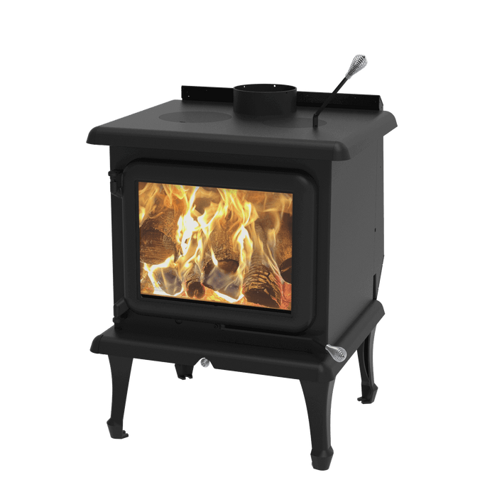 J.A. Roby Sirius Wood Stove from Cabin Depot, eco-friendly and certified for mobile homes, compact design, part of the ETOILE line.