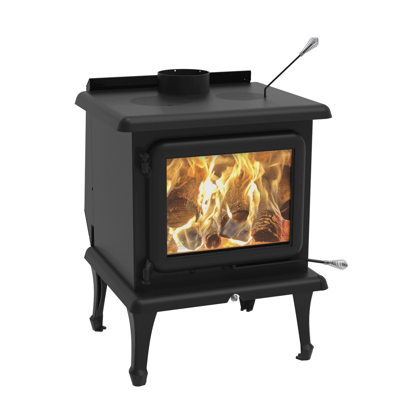 J.A. Roby Sirius Wood Stove, eco-friendly and certified for mobile homes, ideal for cabin decor at Cabin Depot.