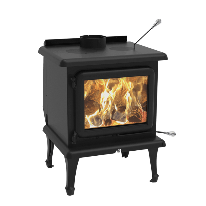 J.A. Roby Sirius Wood Stove, eco-friendly and certified for mobile homes, ideal for cabin decor at Cabin Depot.