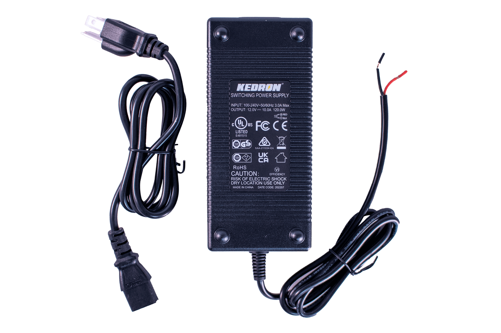 Kedron 12V/10A 110V Adapter by Cabin Depot - ETL Certified Power Converter for High-Quality Voltage Supply