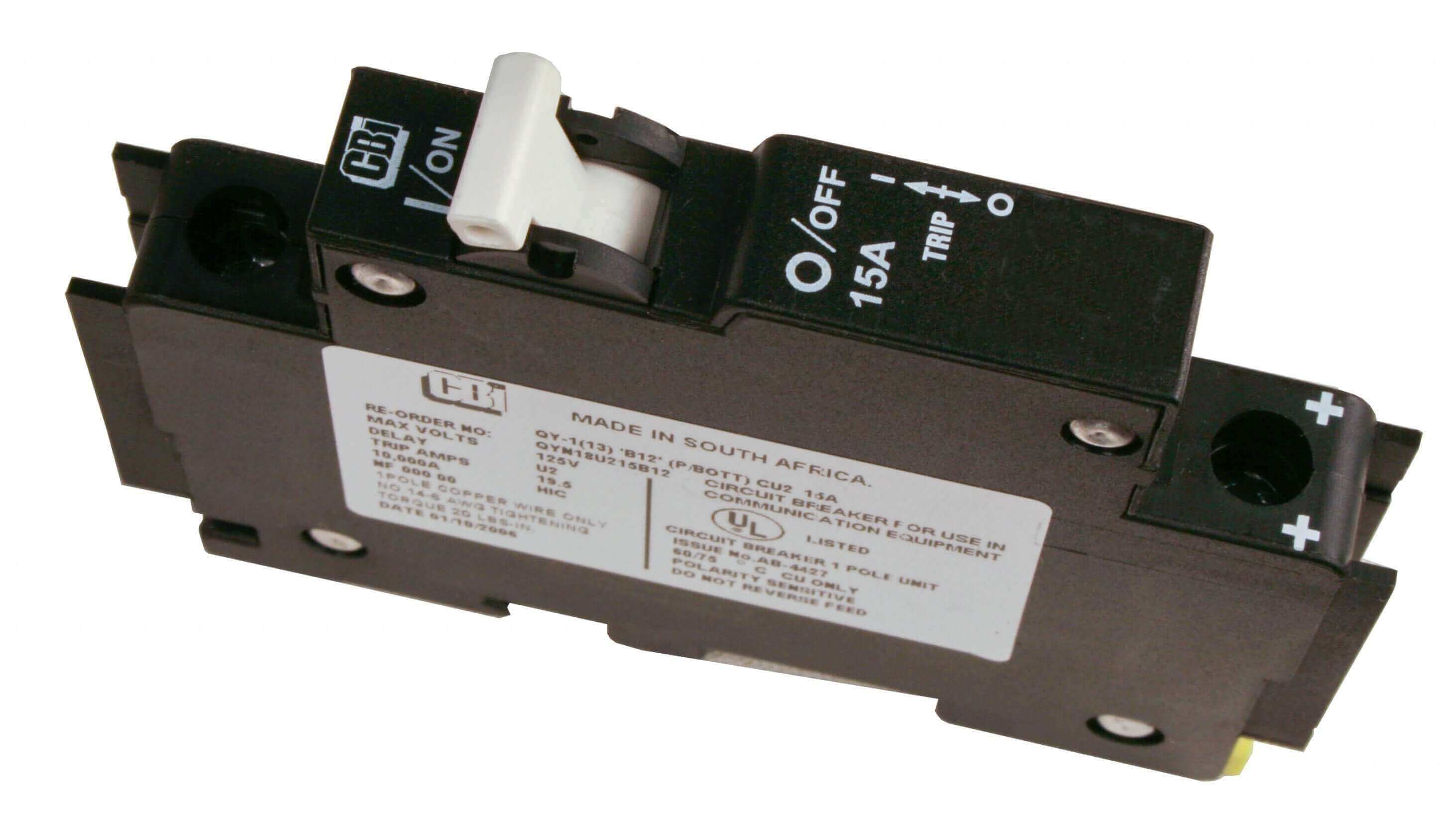 MidNite 150V 15A MNEPV15 DC Circuit Breaker for solar systems at Cabin Depot, ETL listed for US and Canada use.