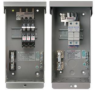 MidNite MNPV3 PV Combiner Box - Gray aluminum enclosure for charge controllers and grid tie inverters at Cabin Depot.