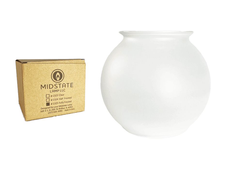 Midstate Full Frosted Globe light fixture by Cabin Depot, featuring a frosted glass globe for a soft, diffused glow. Item#1325.