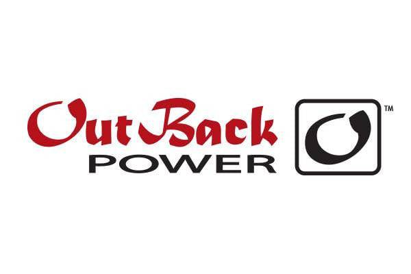 OutBack Power Systems logo featuring product for renewable energy solutions by Cabin Depot