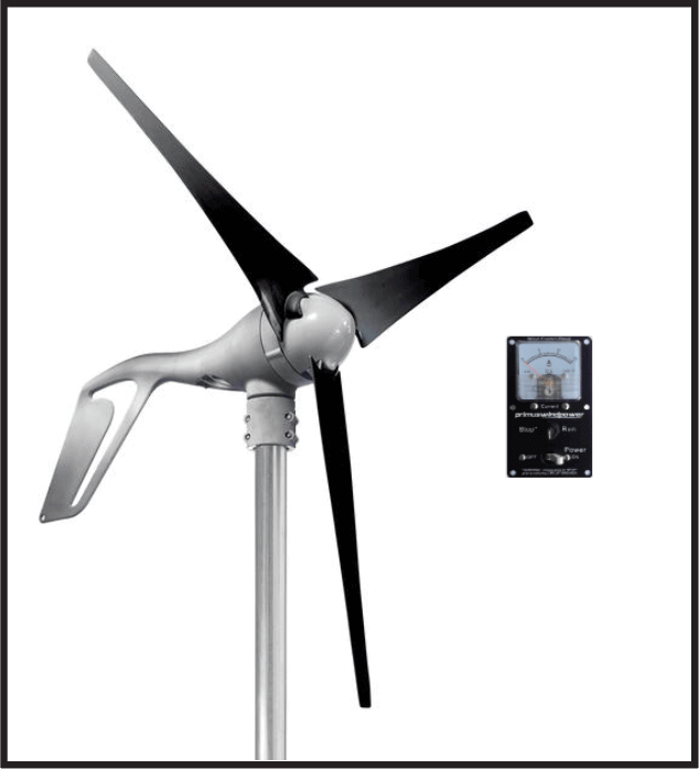 Primus 48V AIR 40 Wind Turbine with Control Panel, ideal for remote energy solutions by Cabin Depot.