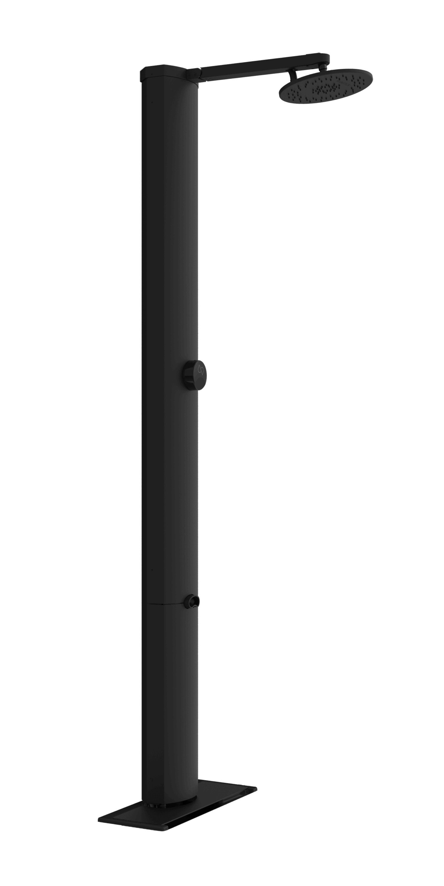 Matte Black RainStick Shower, energy-saving, smart home compatible, available at Cabin Depot for efficient water usage in renovations.