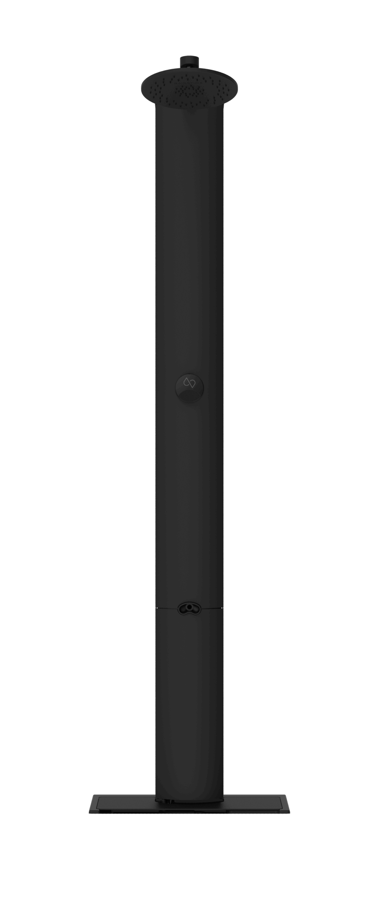 RainStick Shower in matte black, eco-friendly smart home shower saving water and energy; perfect for North American remodels. Available at Cabin Depot.