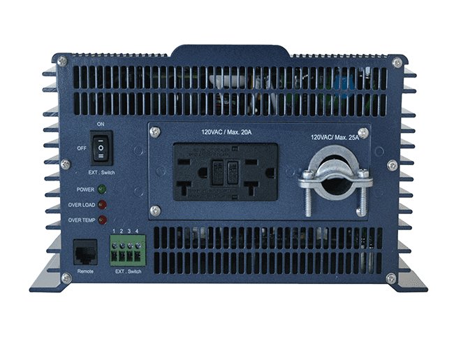 Samlex 3,000W 24V PST Pure Sine Inverter, hardwired view, for efficient AC power conversion at Cabin Depot.