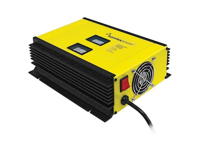 Samlex 24V 25A SEC Battery Charger for 24V lead-acid batteries from Cabin Depot. Automatic three-stage charging, safety listed.