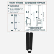 SBI 6" Double Wall Pipe Kit, includes appliance connector, telescoping section, screws. Out of stock, pre-order at Cabin Depot.