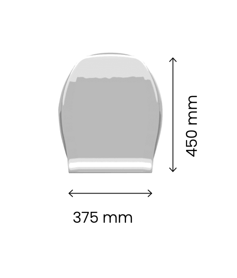 Separett Privy 501 toilet seat dimensions, available at Cabin Depot.