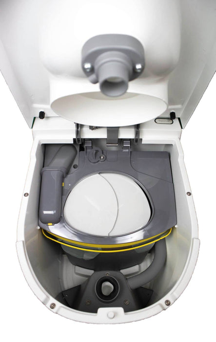 Separett Tiny 1271 eco-friendly toilet interior view, ideal for RVs, bunkies, and cabins. Available at Cabin Depot.