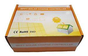 SRNE 20A MPPT Charge Controller packaging, advanced solar tracking tech, energy efficient, available at Cabin Depot.
