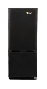SunStar 10CU Solar DC/AC Refrigerator in black, available at Cabin Depot. Ideal for energy-efficient refrigeration needs.