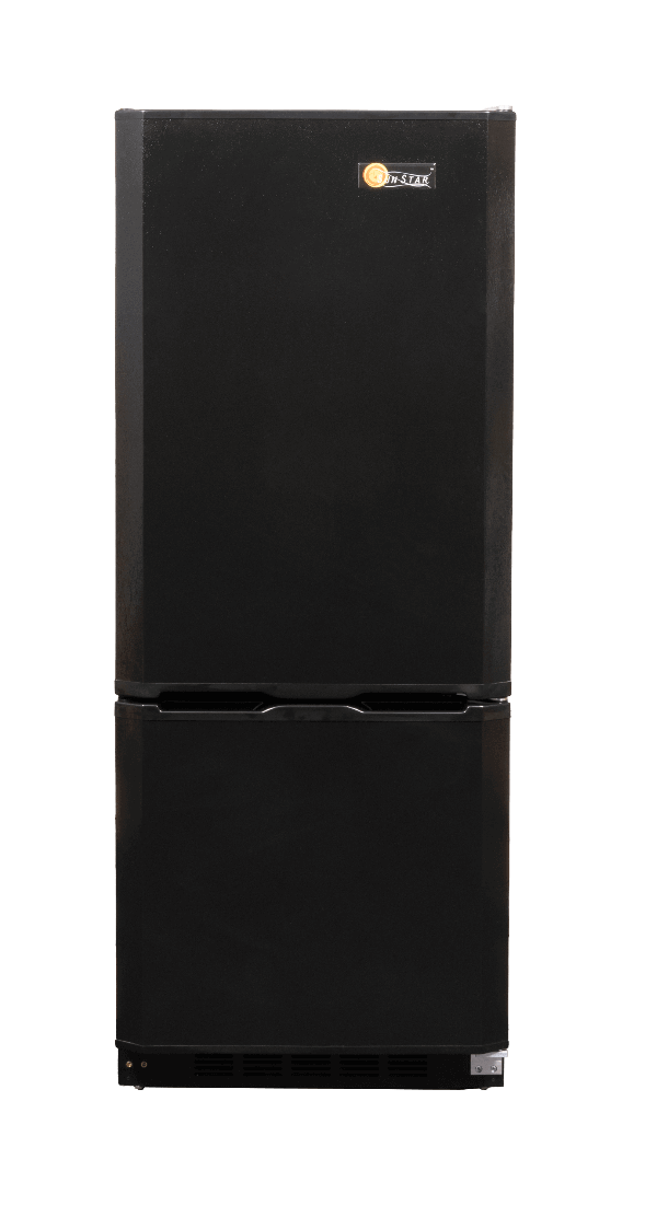 SunStar 10CU Solar DC/AC Refrigerator in black, available at Cabin Depot. Ideal for energy-efficient refrigeration needs.