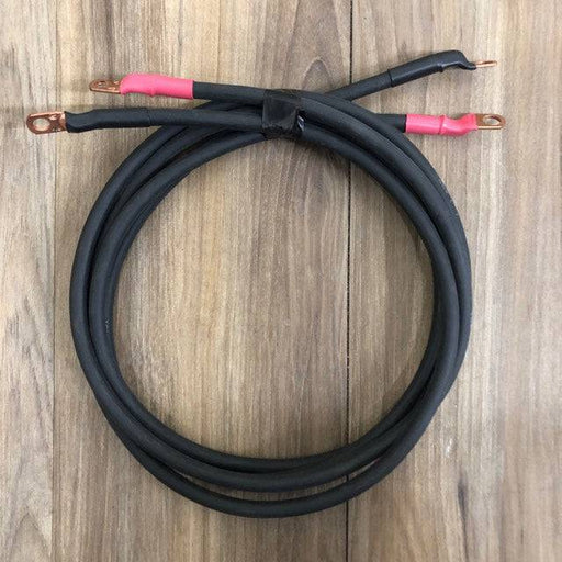 Cabin Depot TCD #4 5-foot battery to inverter cable pair with lugs, ideal for under 1000W connections, positive and negative included.