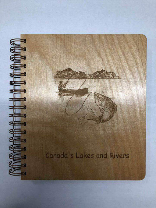 NWL Journal with engraved 'Canada's Lakes and Rivers' design, available at Cabin Depot.
