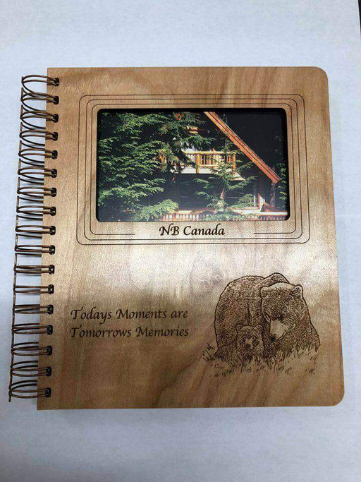 NWL Photo Album featuring a rustic cabin design from Cabin Depot. Preserve memories with this NB Canada themed photo book.