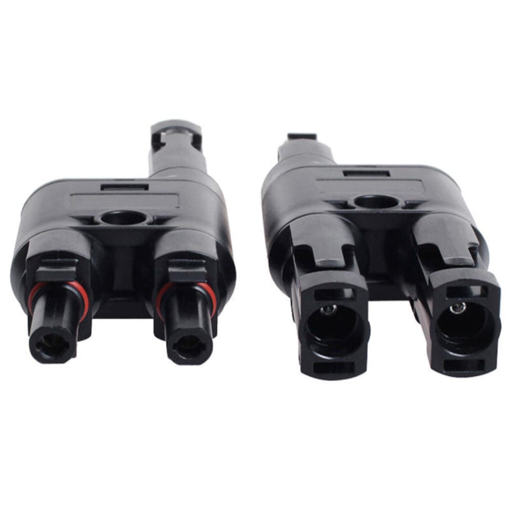 Kedron MC4 T Connector 2 to 1 by Cabin Depot for solar panel integration, combines two panels into one line, efficient and reliable.