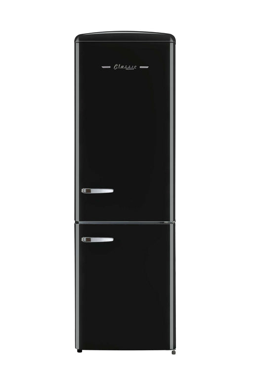 Classic Retro Unique 12 cu. ft. black bottom-mount refrigerator available at Cabin Depot.
