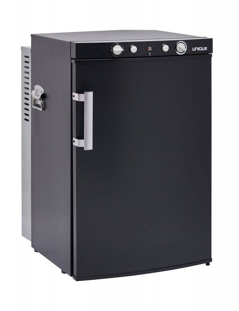 Unique 3 cu/ft Propane Fridge with Freezer UGP-3, versatile 110V/12V/LPG operation, available at Cabin Depot.