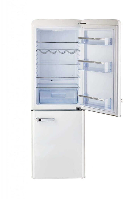 Unique 9 cu/ft bottom mount retro refrigerator open view - Cabin Depot