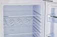 Interior view of Unique 9 cu/ft Retro Bottom Mount Fridge, showcasing spacious shelving and storage, available at Cabin Depot.
