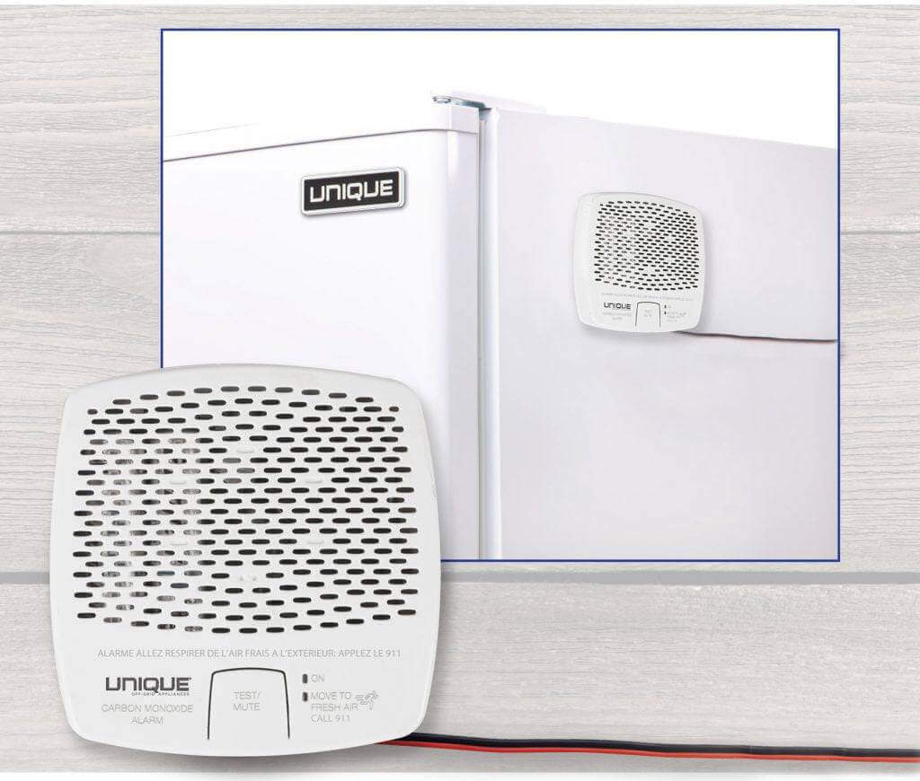 Alt Tag: Cabin Depot Unique Carbon Monoxide Alarm System with Safety Shut-Off for Propane Fridge - Battery Powered
