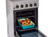 20-inch stainless steel Prestige convection range baking chicken, sold by Cabin Depot.