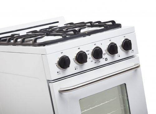 Unique 20" Propane Classic Range with cast-iron grates at Cabin Depot. Off-grid design perfect for modern kitchens.