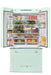 Unique 21.4 Cu/Ft 595L French Door Refrigerator open, showcasing spacious interior and fresh groceries, available at Cabin Depot.
