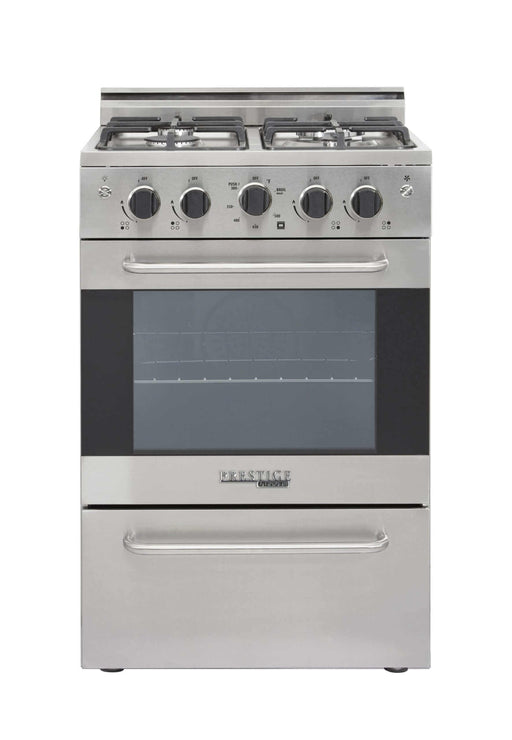 Unique Prestige 24" Convection Gas Range with Electric Ignition - Stainless Steel, Ideal for Compact Spaces from Cabin Depot