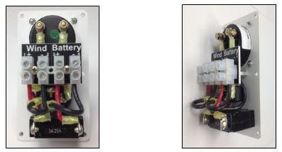 Wind battery control panel from Cabin Depot for efficient power management.