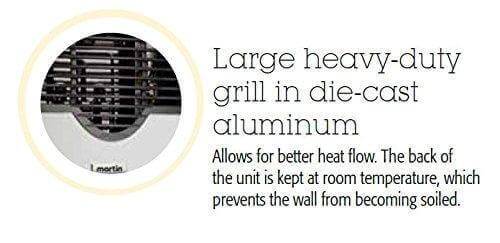 Martin 20,000 BTU Natural Gas Heater grill detail with die-cast aluminum for optimal heat flow by Cabin Depot