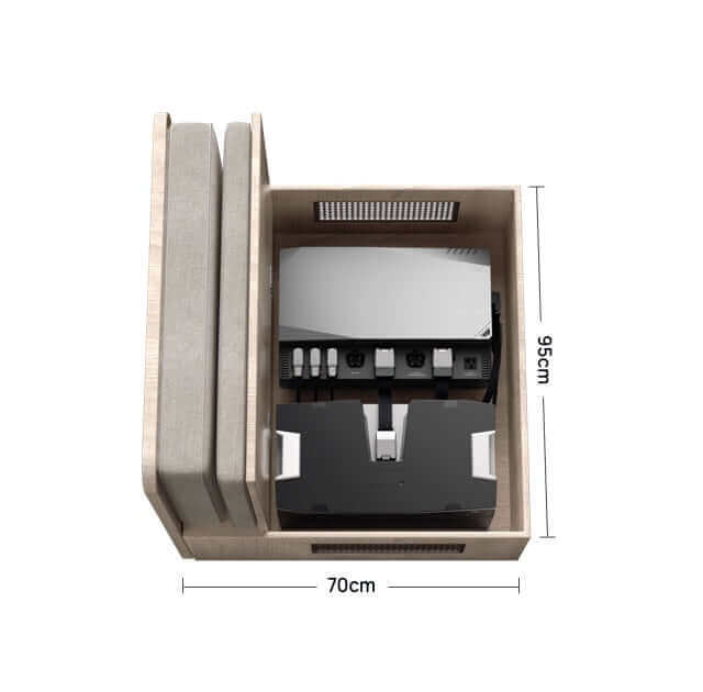 EcoFlow 2kWh Power Kit Combo 4 for tiny homes and RVs, available at Cabin Depot with free shipping in Canada. Dimensions 70x95cm