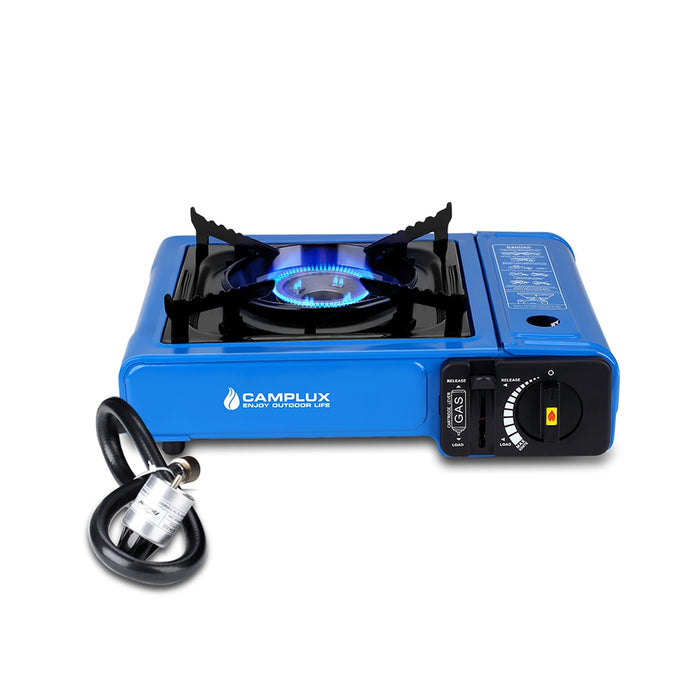 Camplux Dual Fuel (Propane & Butane) Portable Outdoor Camping Gas Stove, Single Burner with Carry Case Blue