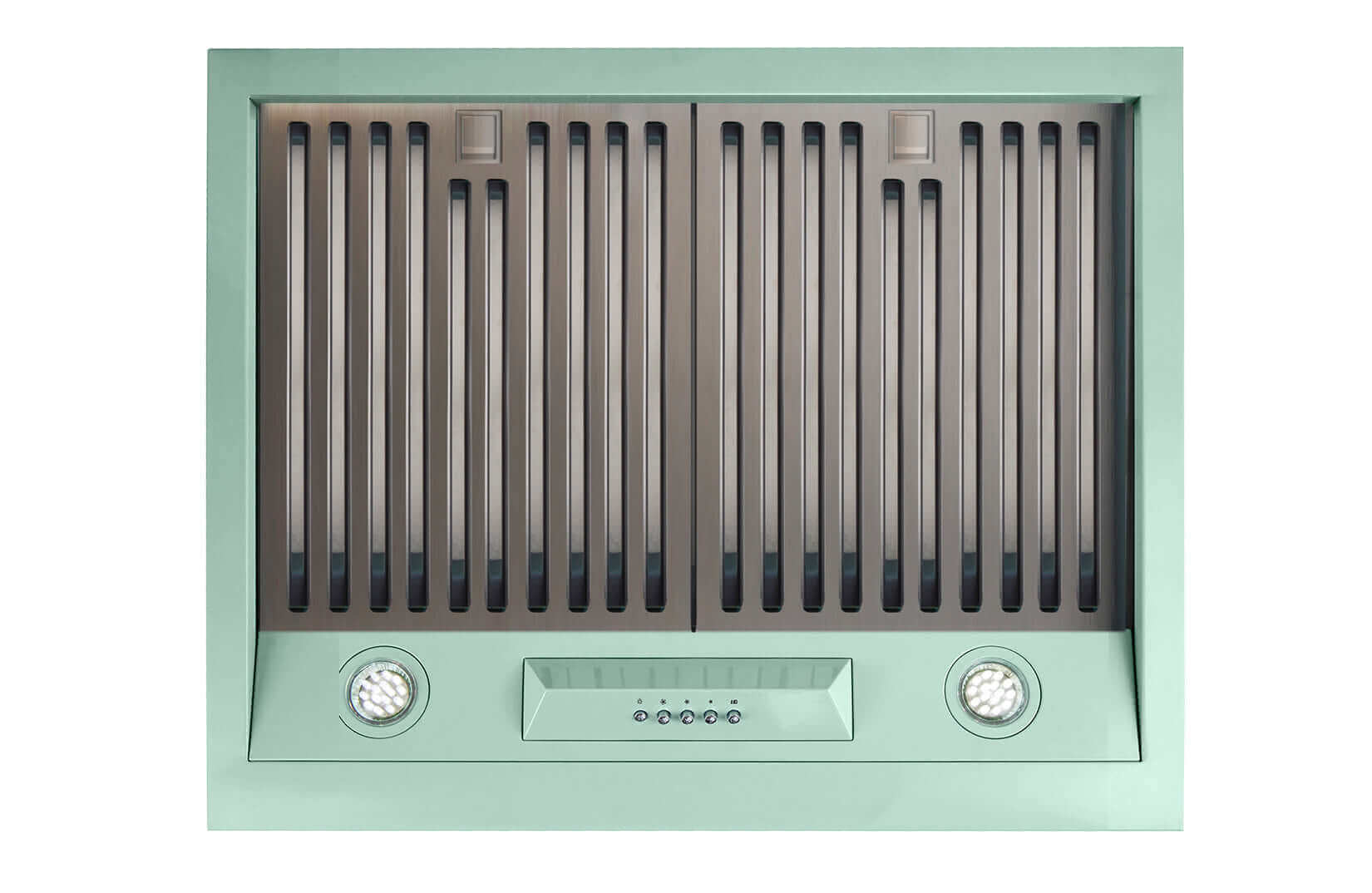 Unique 24-inch Classic Retro Range Hood with LED lights, perfect for cabins. Available at Cabin Depot. Add retro style to your kitchen.