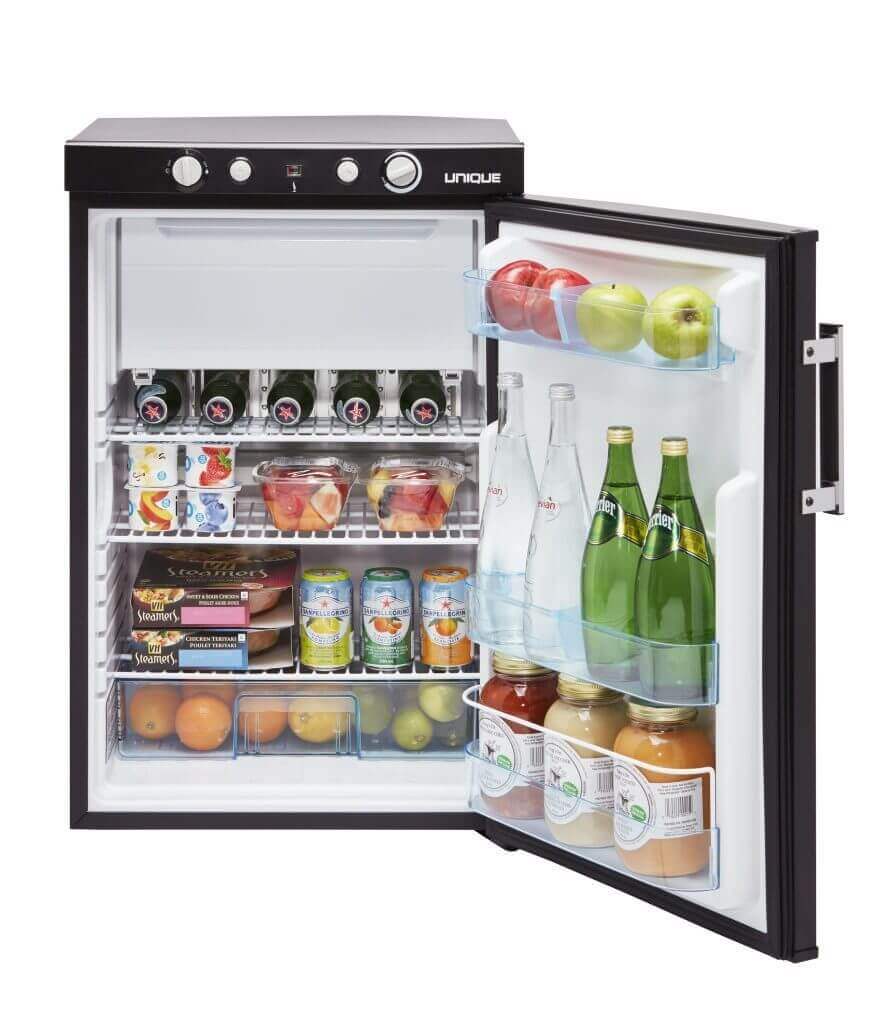 UNIQUE 3 CU/FT Propane Fridge with Freezer (LPG/110V/12V) - Black – by Unique | Available at Cabin Depot USA