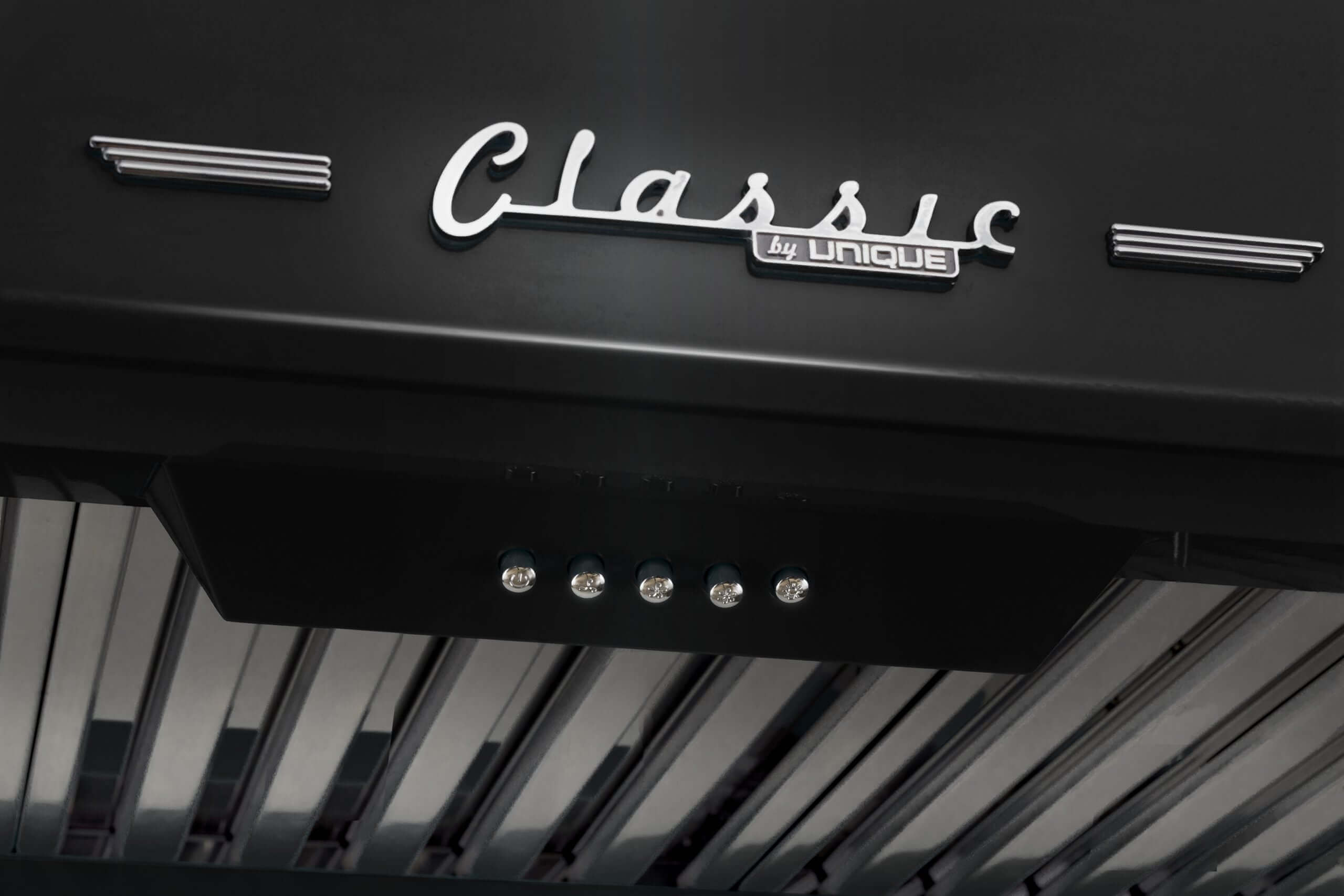 Unique 24" Classic Retro Range Hood for cooking, available at Cabin Depot. Features powerful motor and LED lights in retro design.