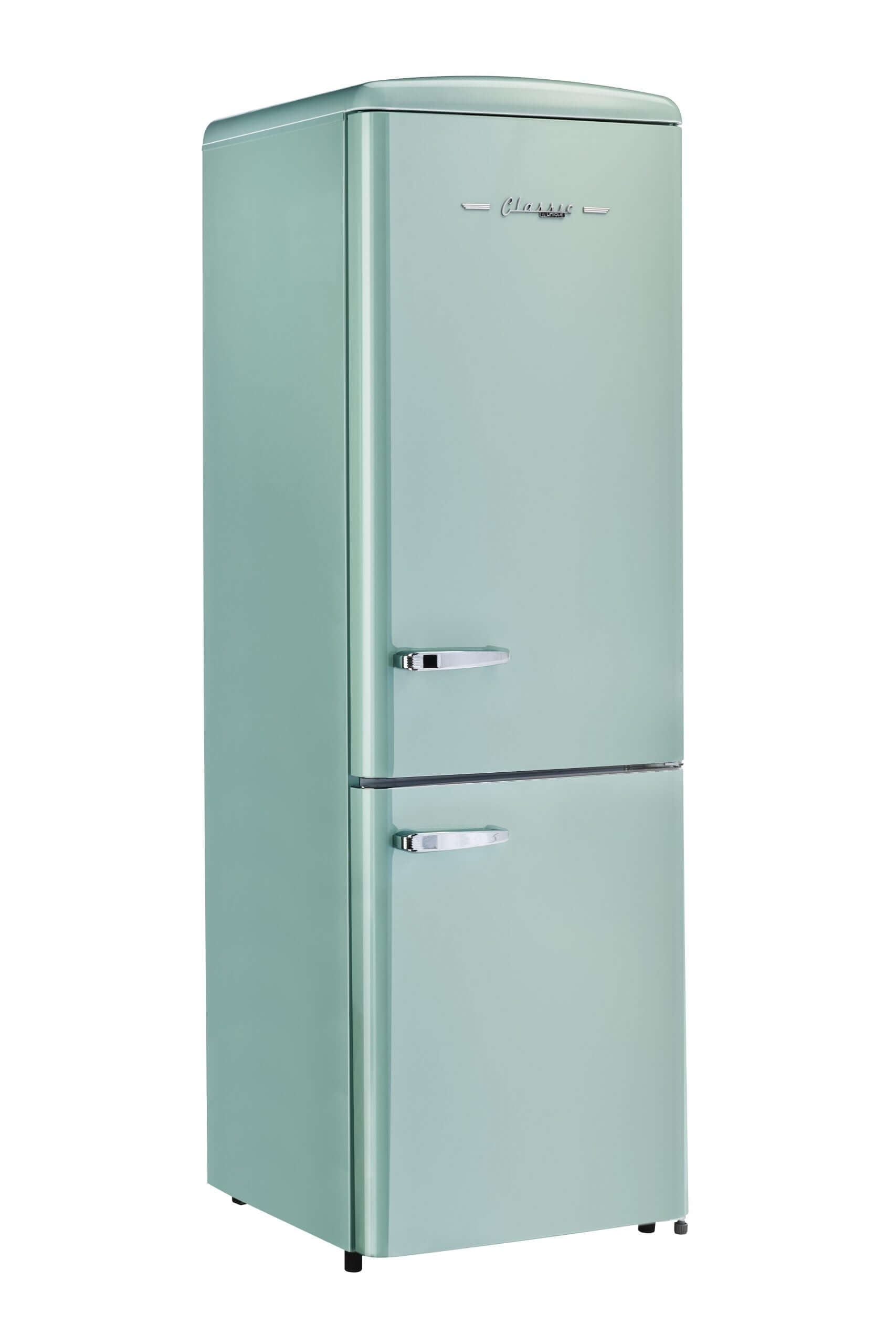 Unique 12 Cu/Ft Classic Retro Electric Bottom Mount AC Refrigerator from Cabin Depot.
