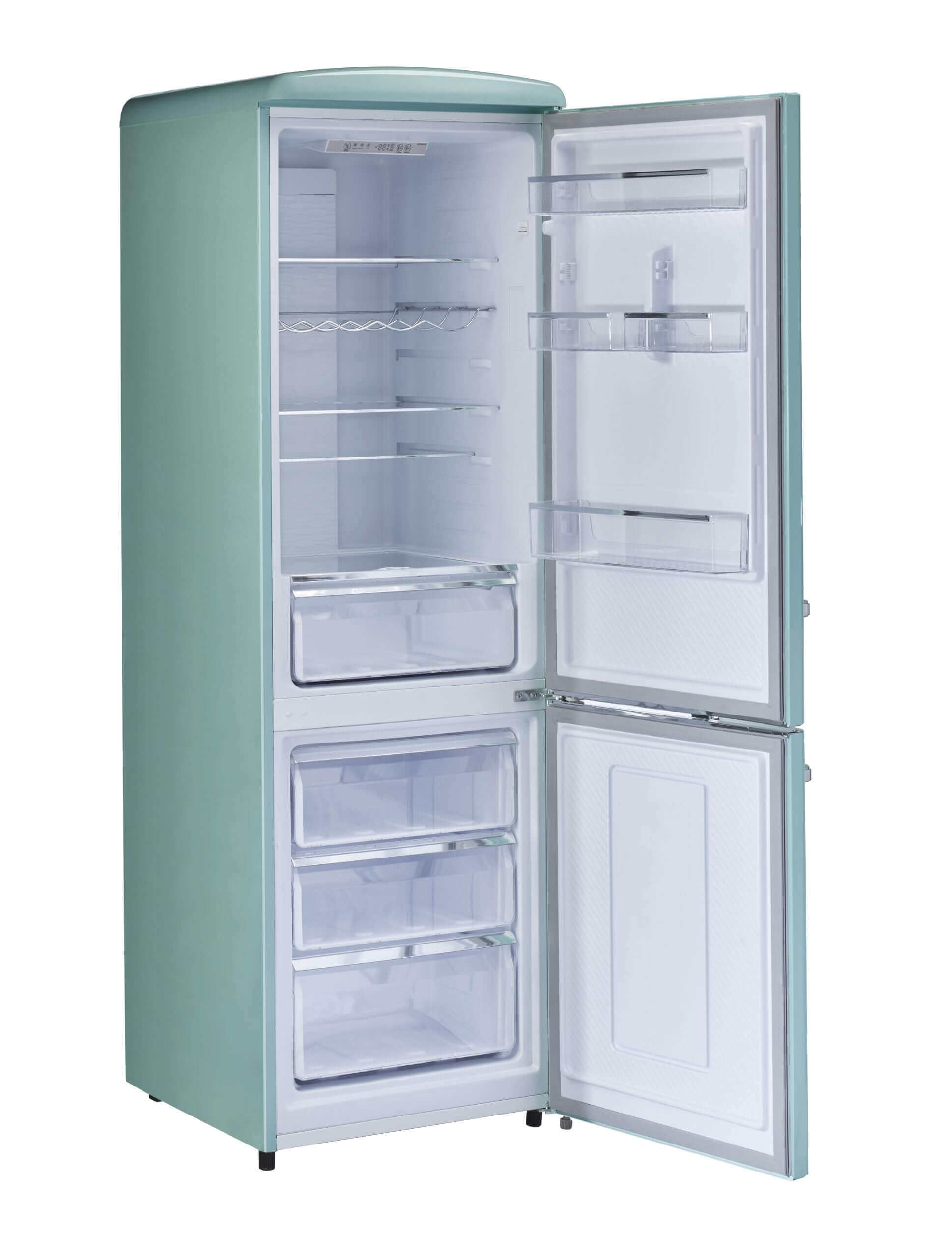 Classic Retro 12 Cu Ft Electric Bottom Mount AC Fridge by Cabin Depot